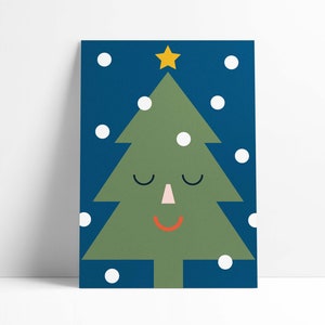 Postkarte "Funny Faces" Weihnachtsbaum