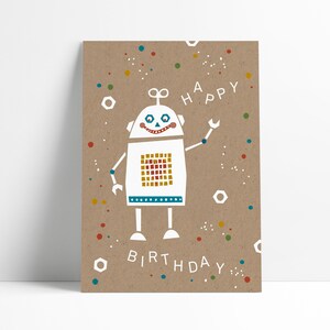 Postkarte Geburtstag »Happy Robo«