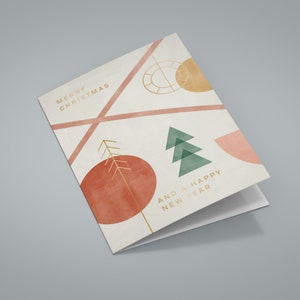 Klappkarte Geometric Xmas »Merry Christmas and a happy new year«