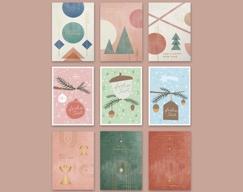 9 cartoline di Natale - Set di cartoline di Natale