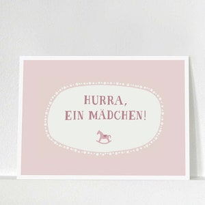 Postkarte »Hurra, ein Mädchen!«
