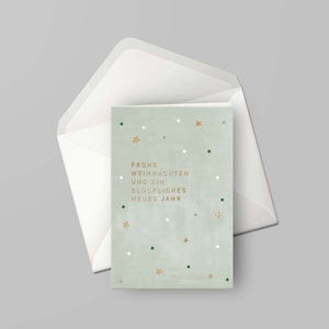 Carte pliée »Joyeux Noël...« Points et étoiles
