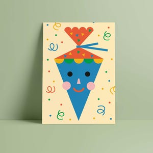 Postal cone escolar "Caras Engraçadas"