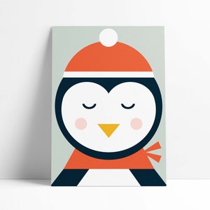 Postkarte "Funny Faces" Pinguin
