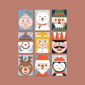 9 Postkarten Weihnachten - Weihnachtspostkarten-Set