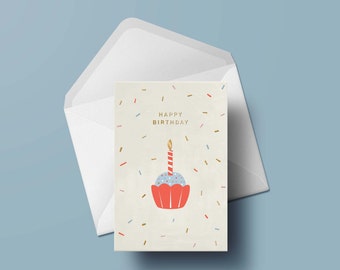 Tarjeta plegable «Feliz cumpleaños» con sobre