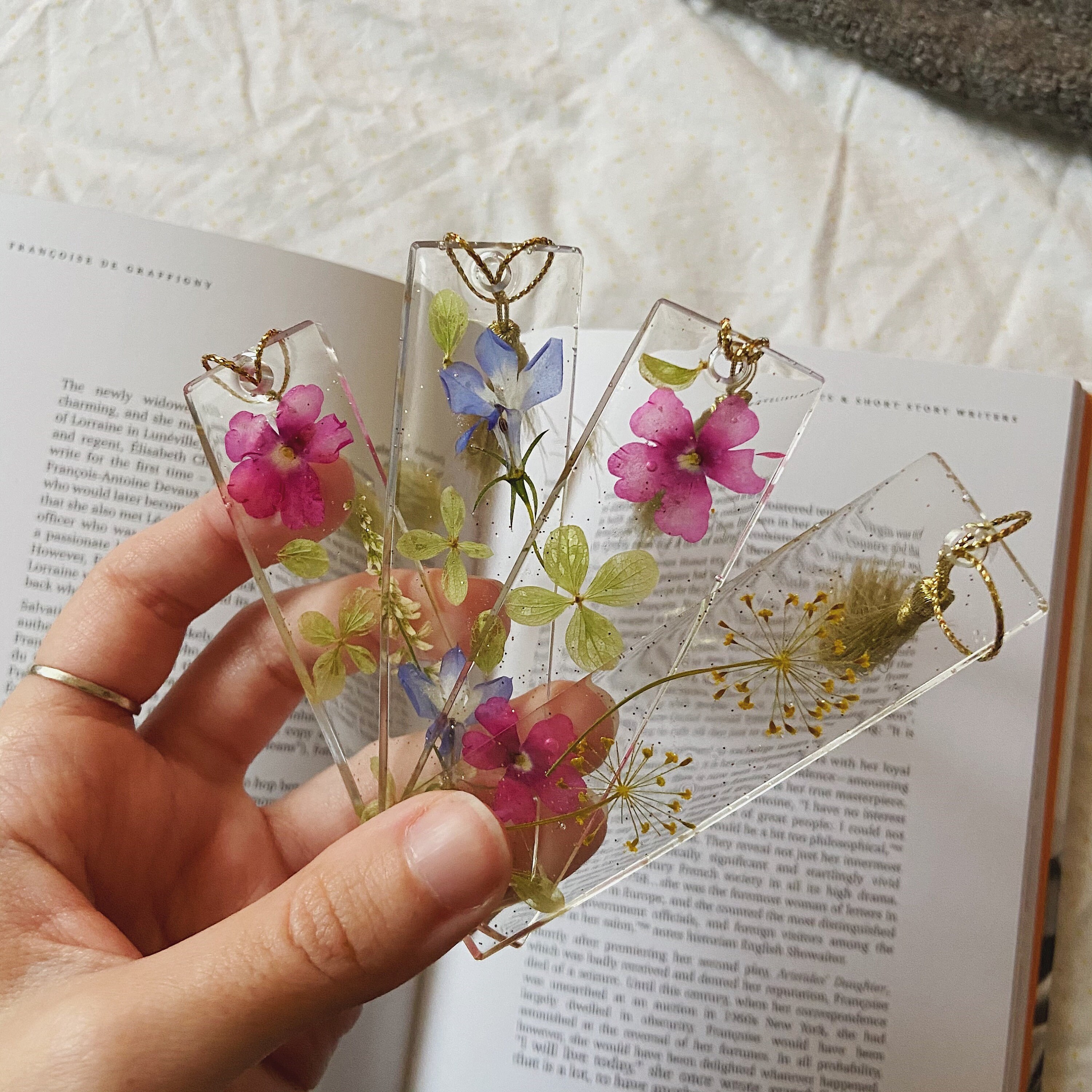 Epoxy Raisin Flower Bookmark - Etsy