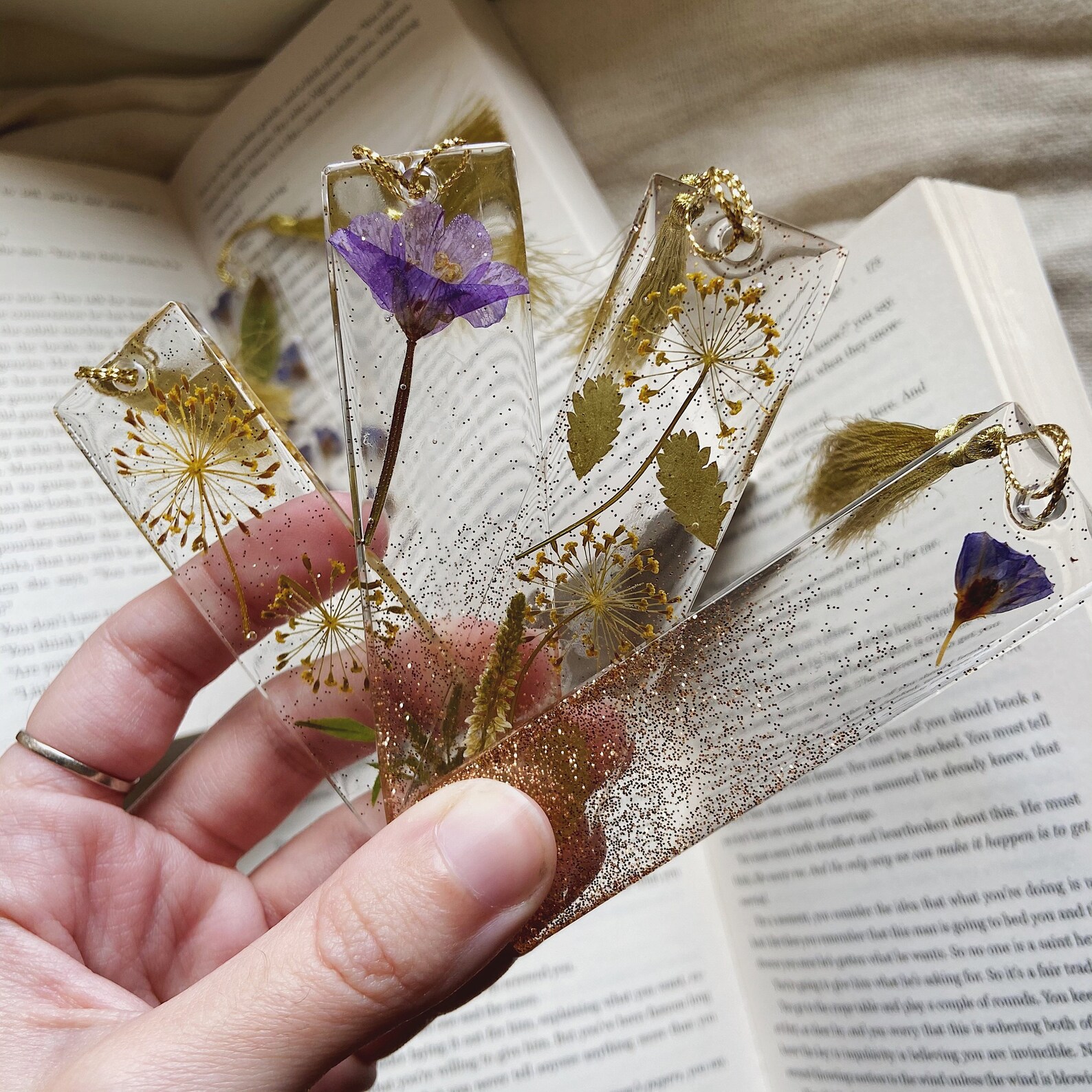 Epoxy Raisin Flower Bookmark Etsy