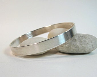 Flat Silver Bangle