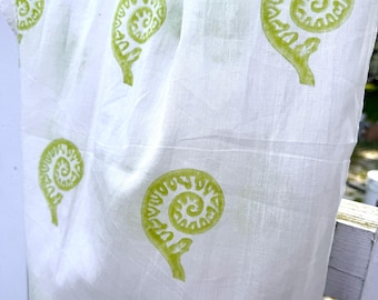 Fiddlehead Block Printed Cotton Scarf