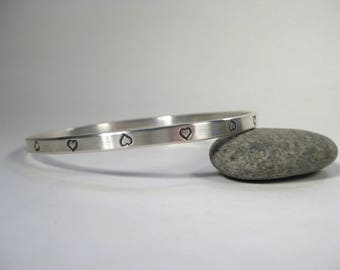 Sterling Silver Heart Bangle