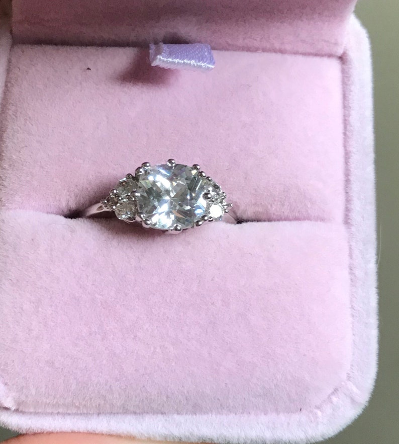 Multi stone CZ silver ring costume jewelry ring size 7 not real silver
