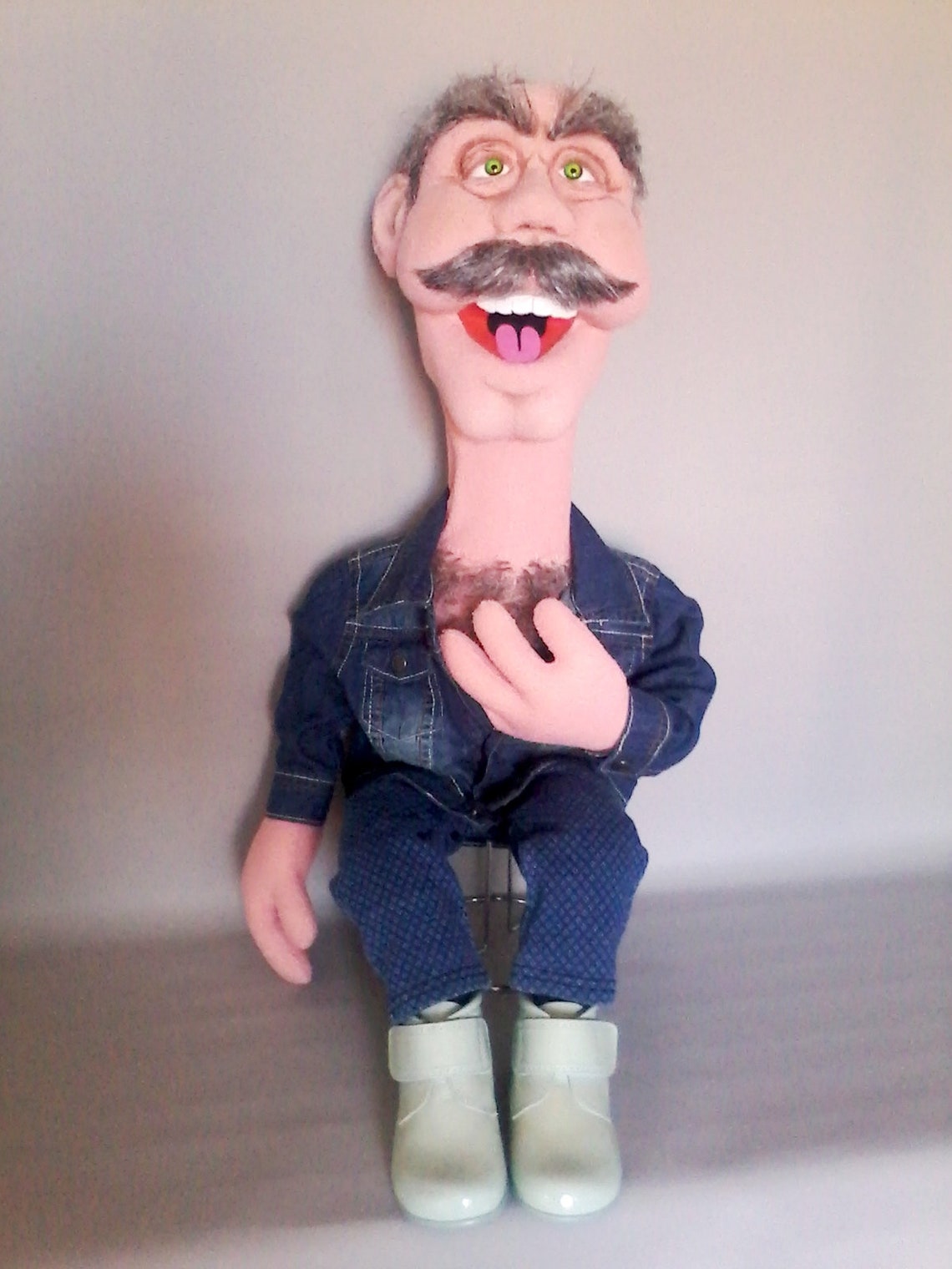 Puppet fullbody puppet old man funny eyecatching Etsy