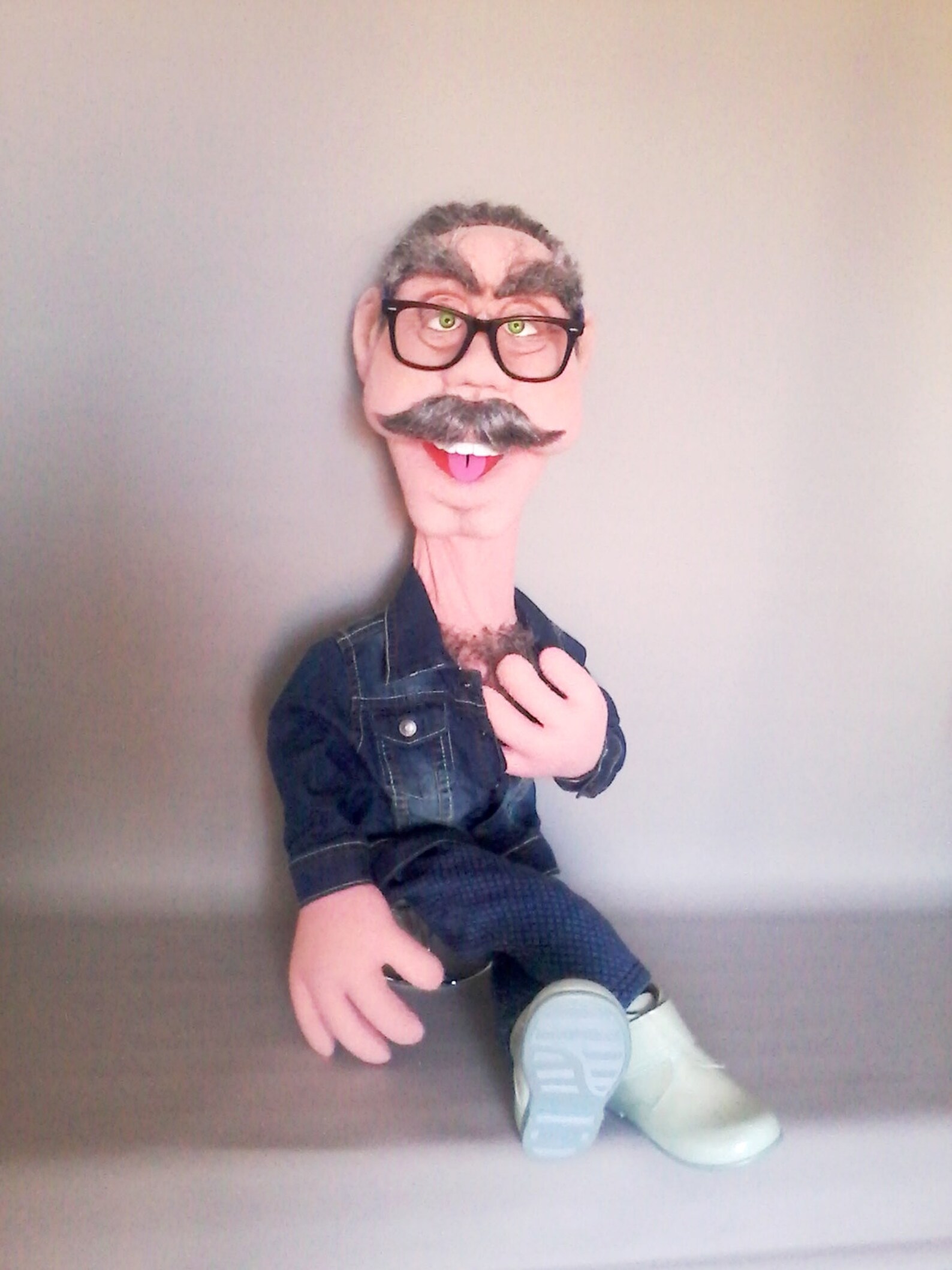 Puppet fullbody puppet old man funny eyecatching Etsy