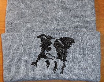 Border Collie Chapeaux en tricot brodés