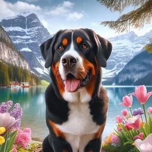 Greater Swiss Mountain Dog Garden Flags Spring DCR