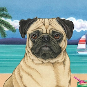 Pug Beach Towels - Etsy