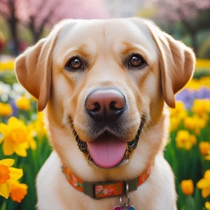 Labrador Retriever House Flags Yellow Lab Spring