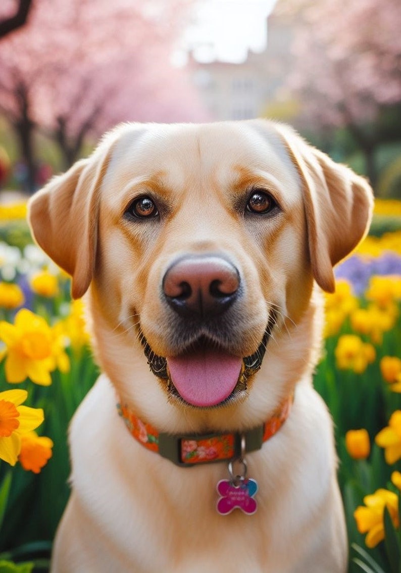 Labrador Retriever House Flags Yellow Lab Spring