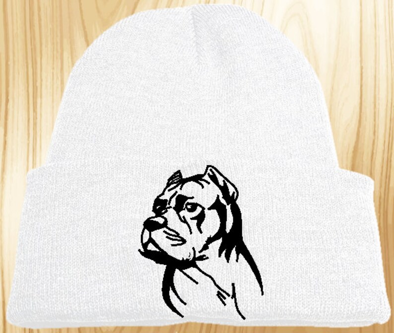 Cane Corso Embroidered Knit Hat Etsy
