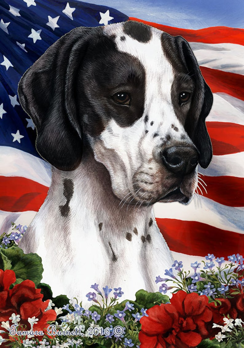 Dog Breed Patriotic House Flag