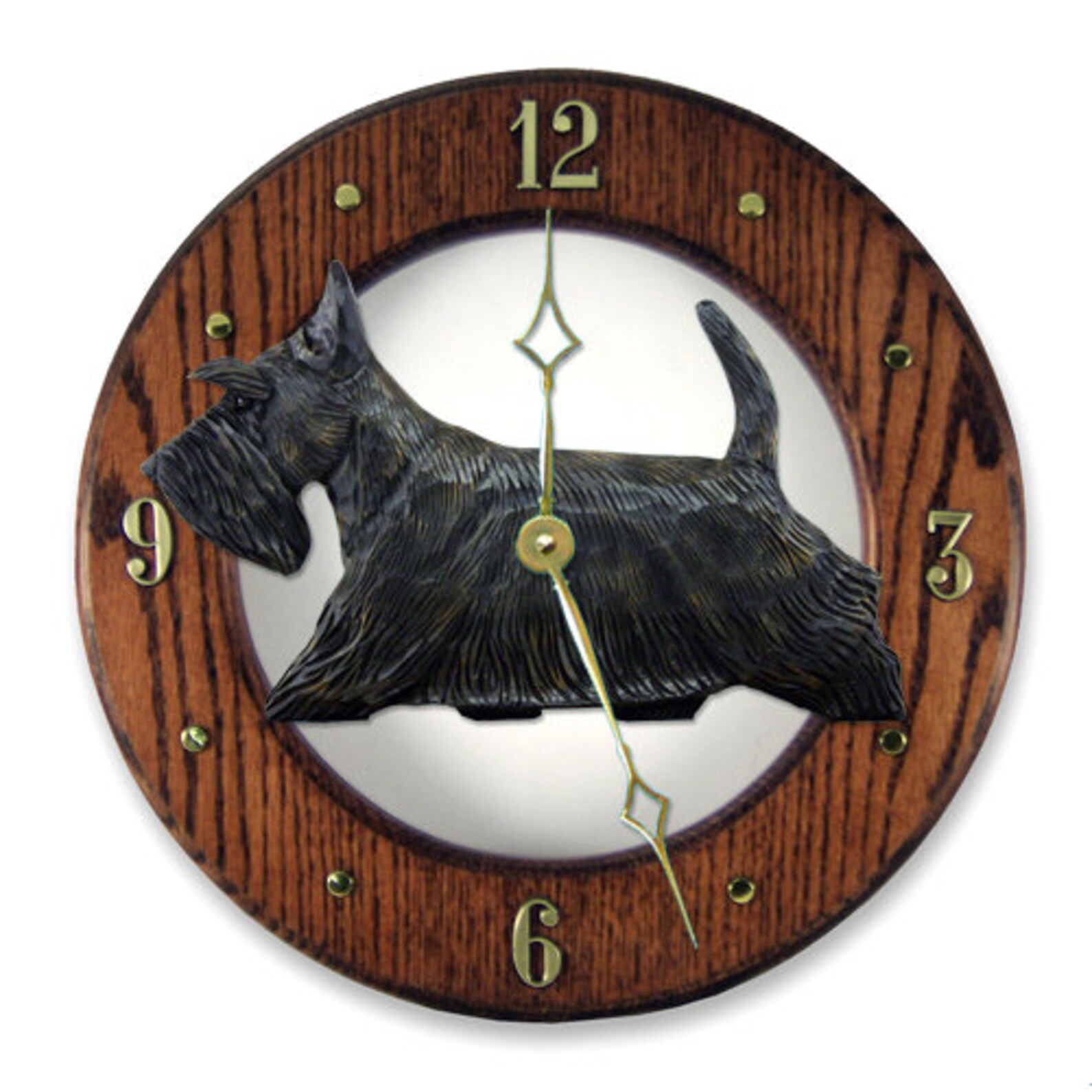 Scottish Terrier Solid Oak Wall Clocks Etsy Australia