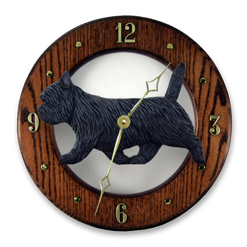 Cairn Terrier Solid Oak Wall Clocks Etsy