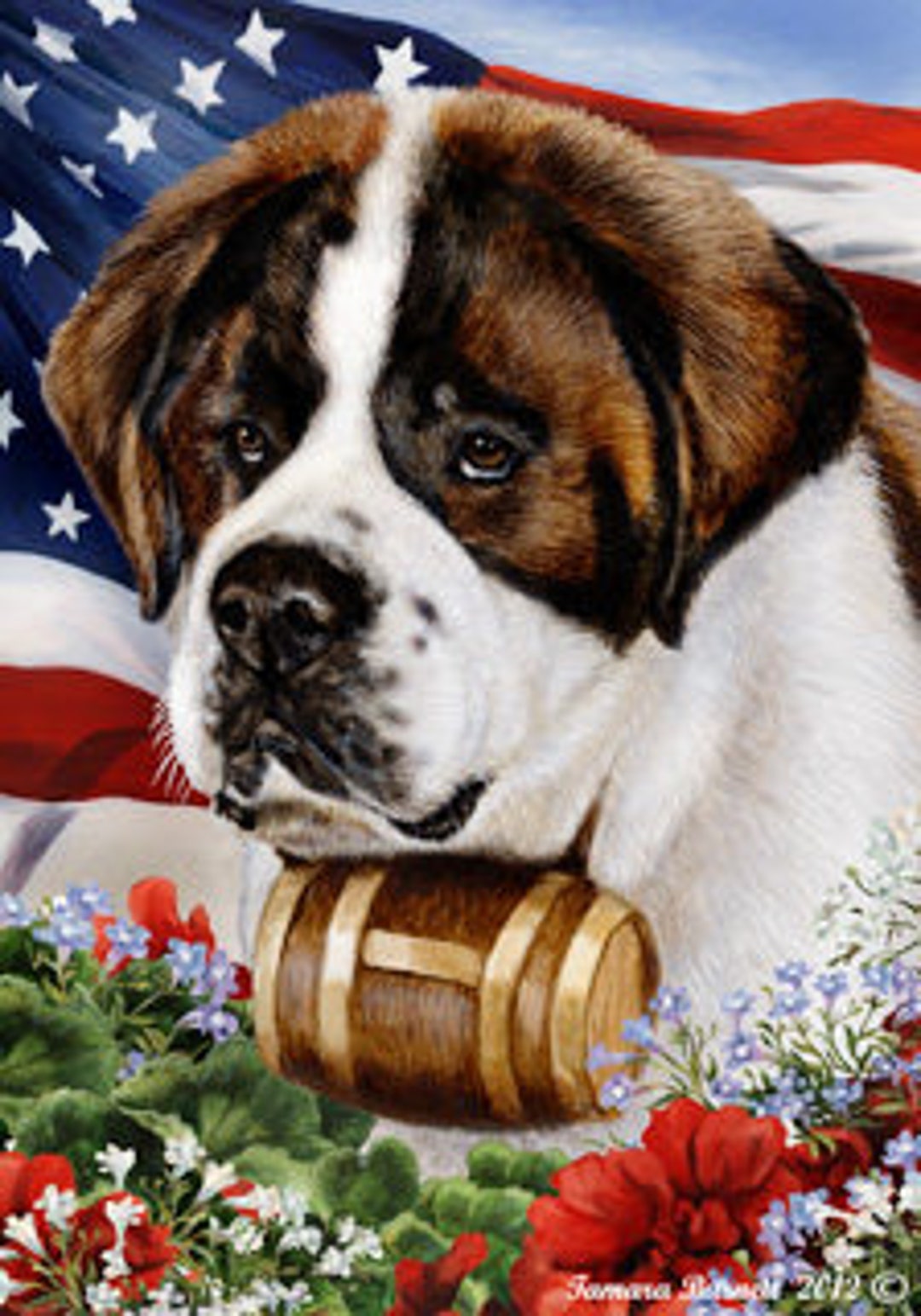 Saint Bernard House Flags Etsy