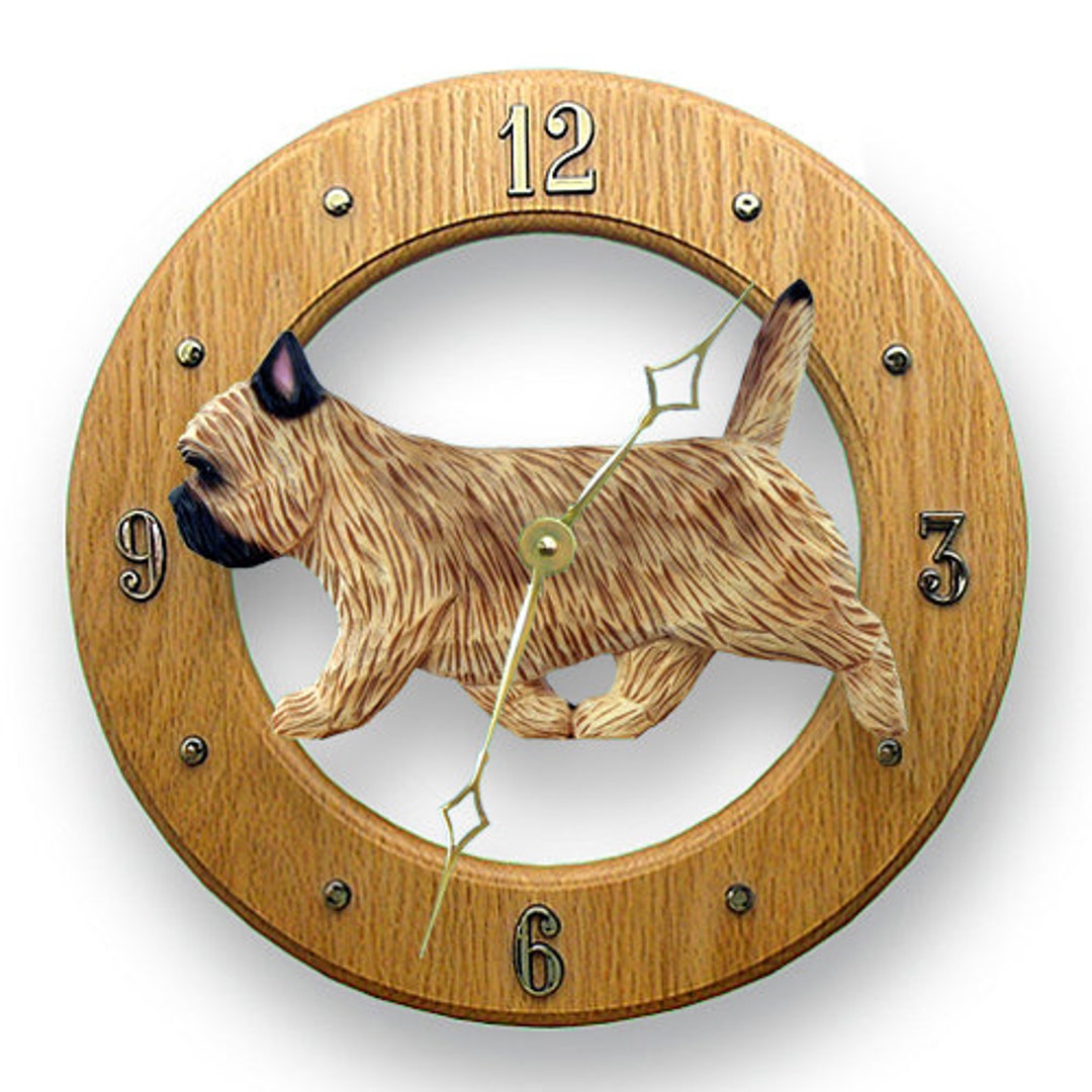Cairn Terrier Solid Oak Wall Clocks Etsy