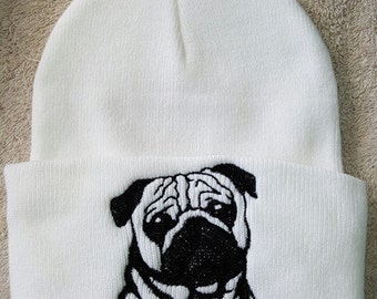 Beanie Hat Knitted Hats Winter Warm Elastic Oh My God Dog Pug Mens 