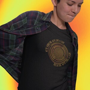 Premium Unisex Phish Lyric Shirt - Love and Light Hearts Spirals Design - Fitted Short Sleeve Tee