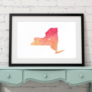 New York map, New York state print, personalized map