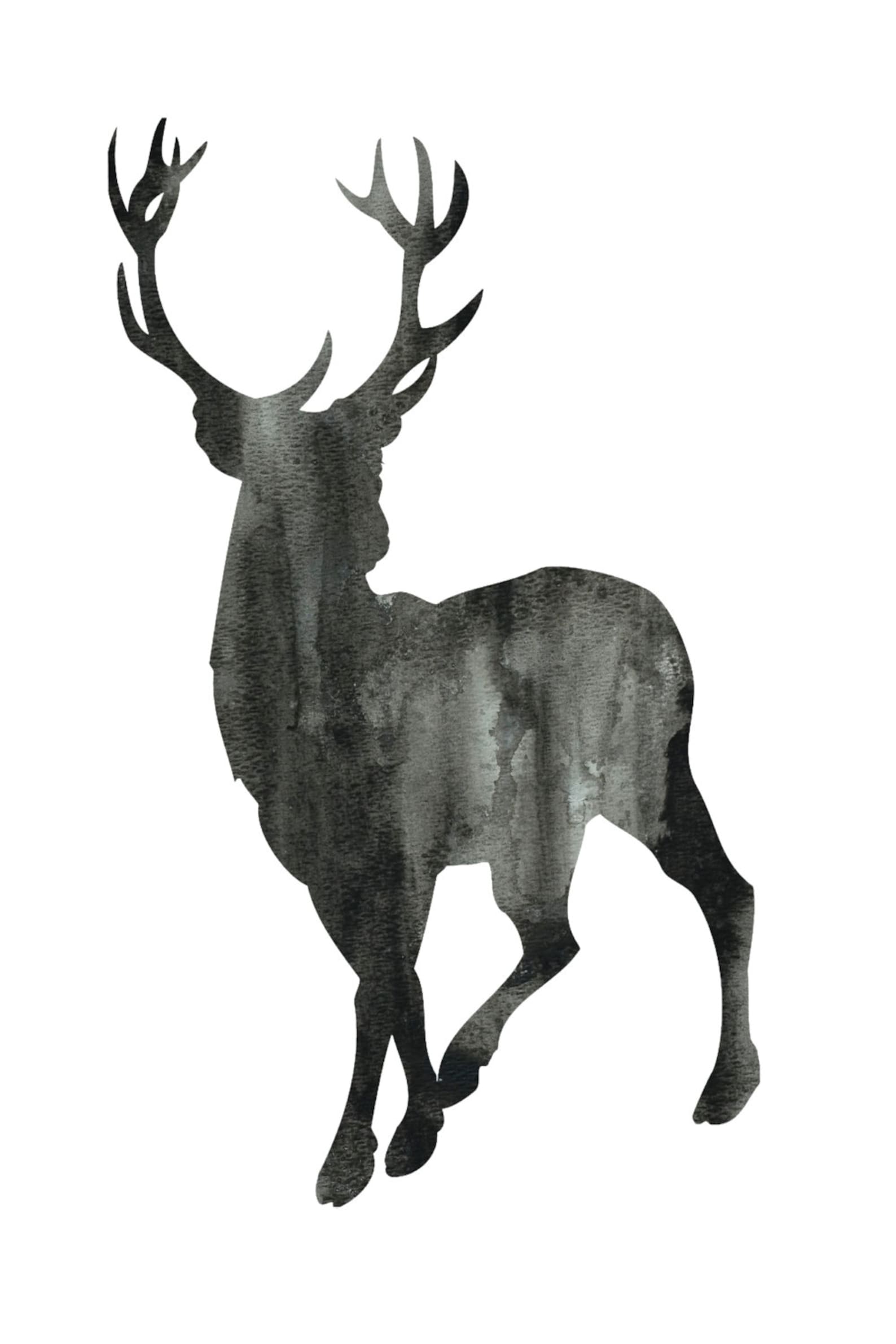 Watercolor Stag Wall Art Watercolor Animal Print Deer Print Etsy