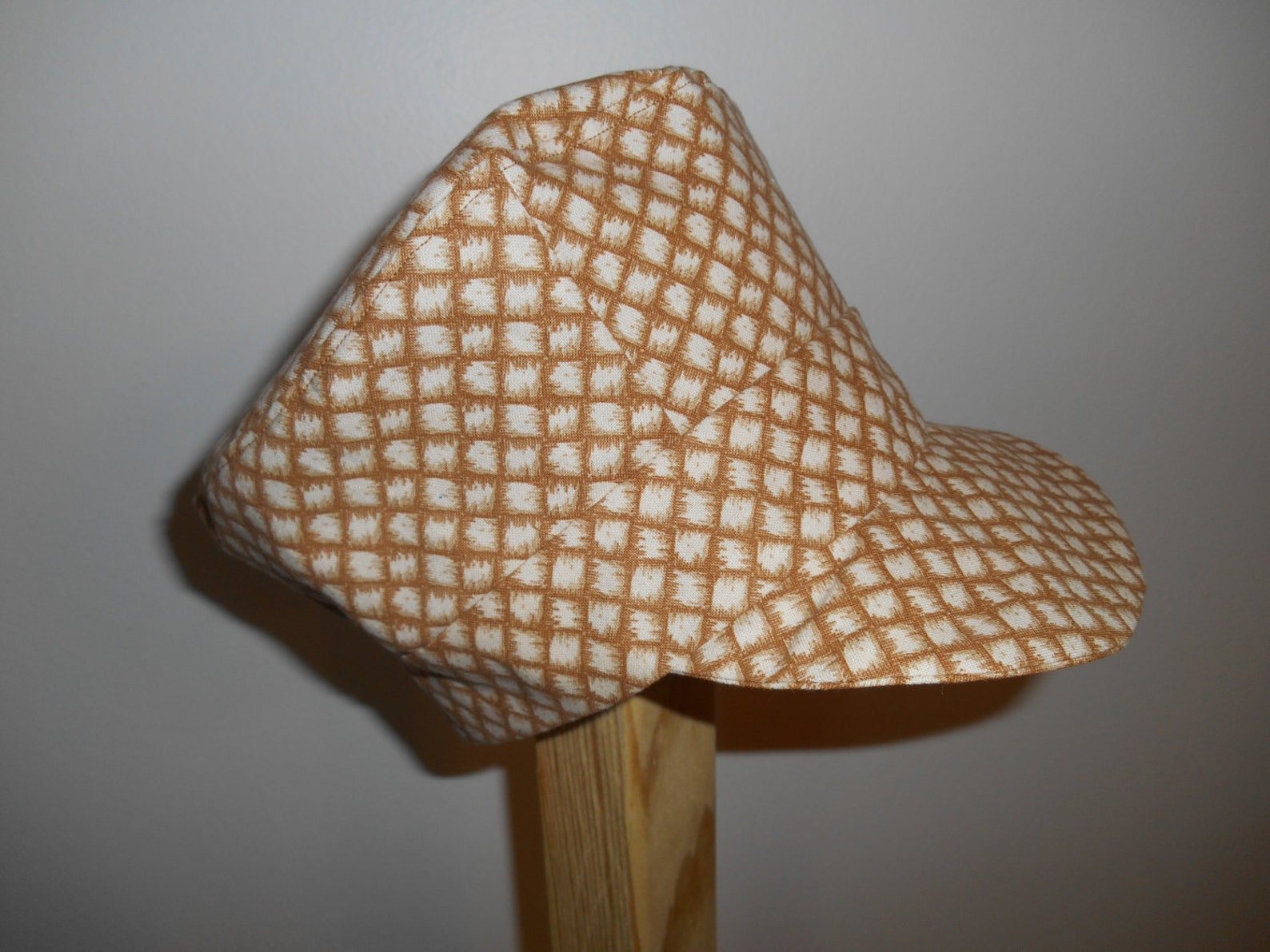 Train Conductor Style Hat / Cap for Kids Brown Bamboo Pattern. Etsy