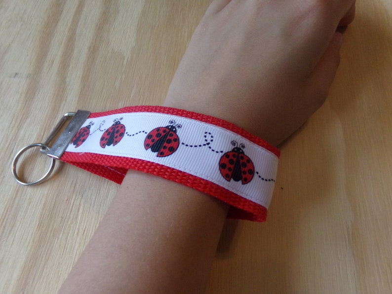 Cute ladybugs....ribbon and poly strap, key fob, chain. image 7