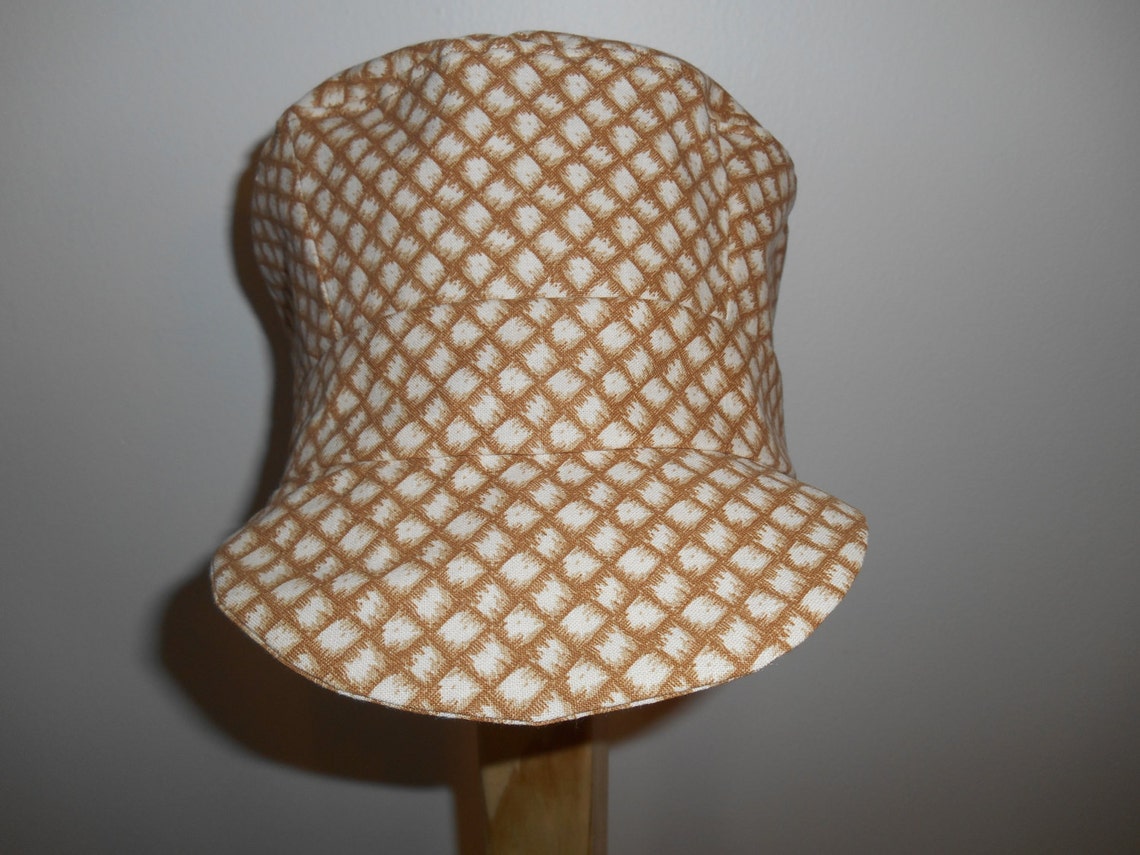 Train Conductor Style Hat / Cap for Kids Brown Bamboo Pattern. Etsy