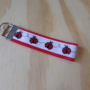 Cute ladybugs....ribbon and poly strap, key fob, chain. image 4