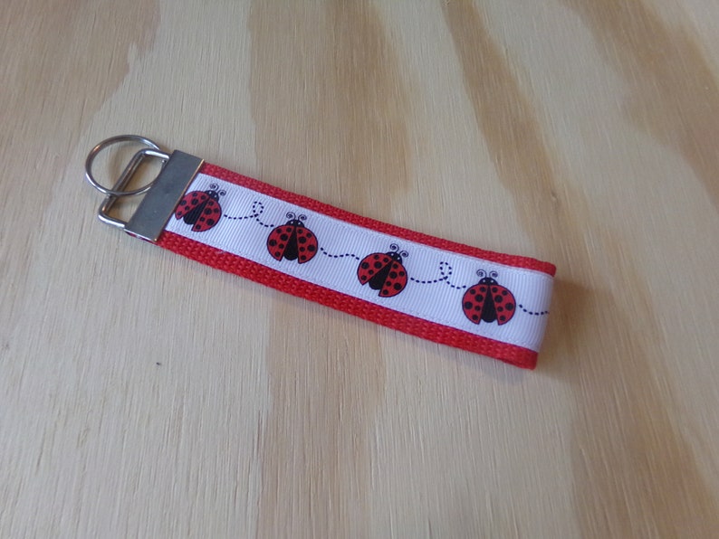 Cute ladybugs....ribbon and poly strap, key fob, chain. image 4