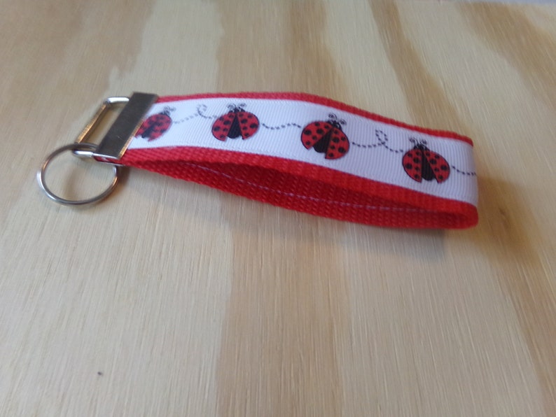 Cute ladybugs....ribbon and poly strap, key fob, chain. image 5