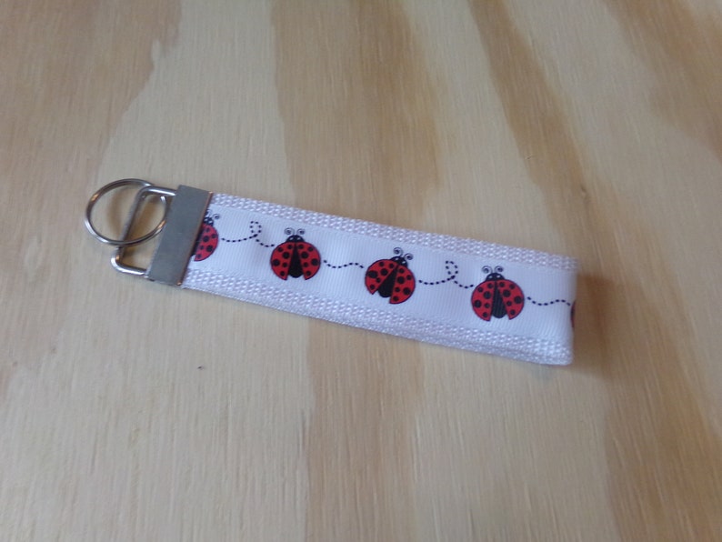 Cute ladybugs....ribbon and poly strap, key fob, chain. image 3