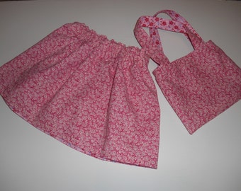 Baby girls reversible skirt and purse set. Pink floral!  Size 18-24 M