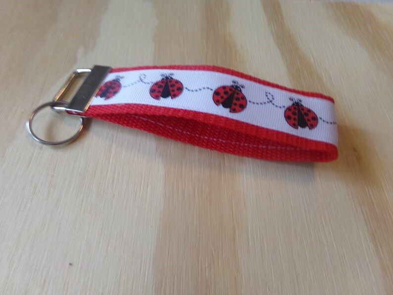 Cute ladybugs....ribbon and poly strap, key fob, chain. image 6