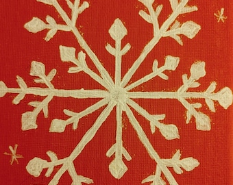 Christmas Symbols -- Set of six 5" X 7" Original Art: Acrylic Painting on Canvas
