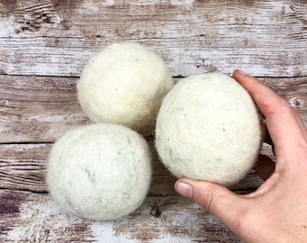 Wool Dryer Balls: Natural Alpaca + Sheep Wool, Static Fighting, Energy-Saving "Dryer Sheets"