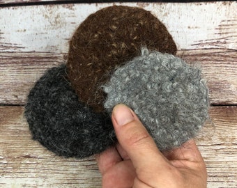 Face Scrubbie, 100% Wool Felted Face Round Exfoliating Pad