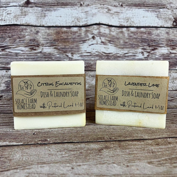 Dish Soap, Bar - Handmade Kitchen Soap with Coconut Oil and Pastured Lard