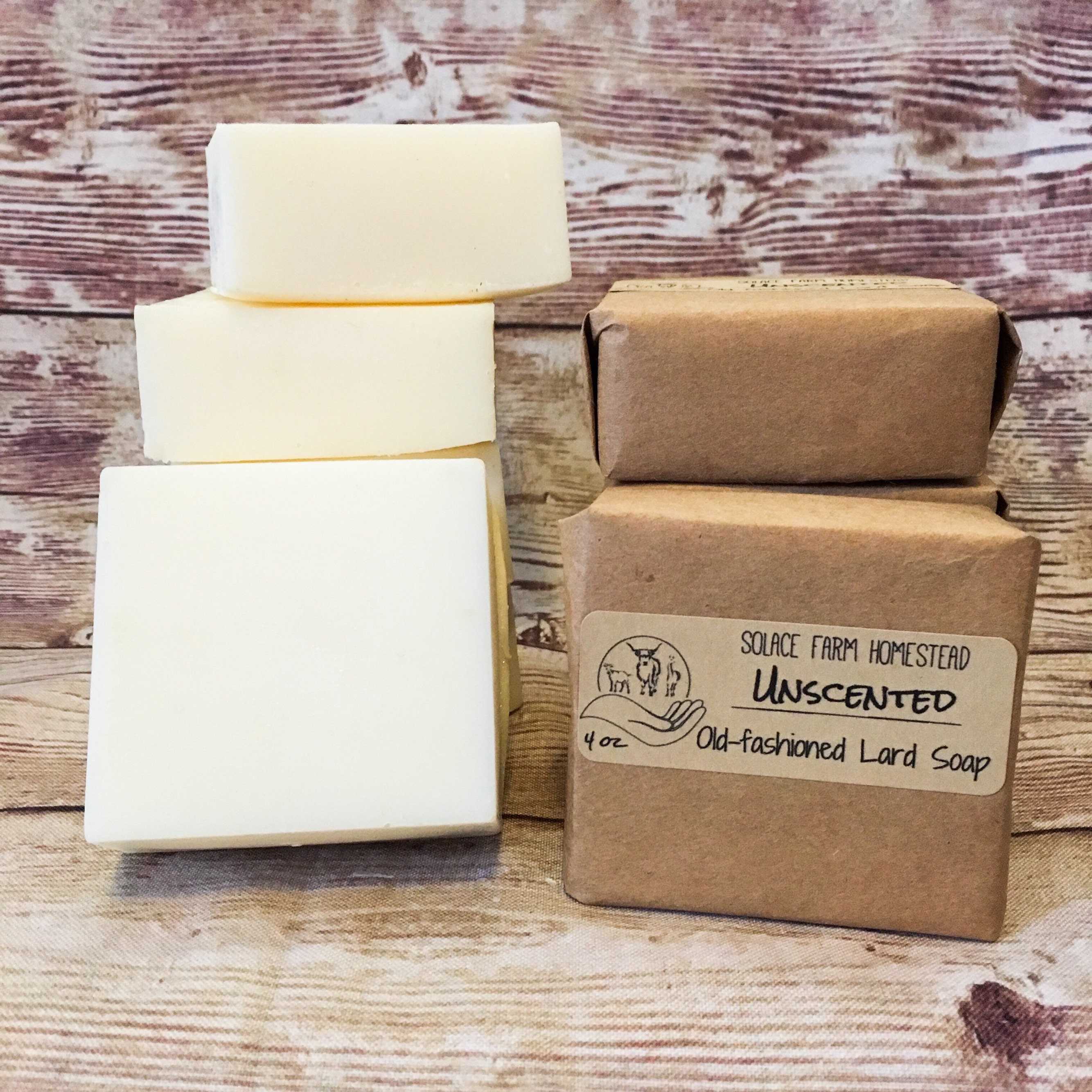 Unscented Lard Soap OldFashioned Handmade Farm Soap Great Etsy