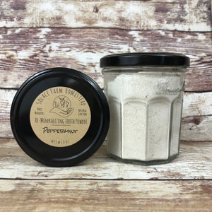 Natural Mineral Tooth Powder with Calcium and Trace Minerals, 4 and 8 oz, All Natural Ingredients and Essential Oils or Unflavored