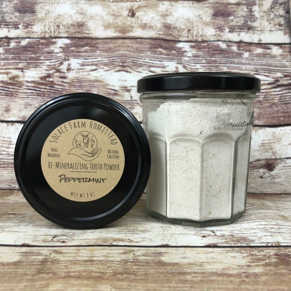 Natural Mineral Tooth Powder with Calcium and Trace Minerals, 4 and 8 oz