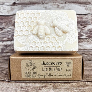 Unscented Goat Milk Soap with Grass-fed Tallow and Pastured Lard, Coconut-Free Oats and Honey Tallow Lard Soap